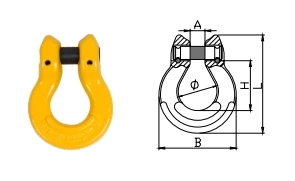 Złączka omega FRC — rysunek wymiarowy A, B, Φ, H i L