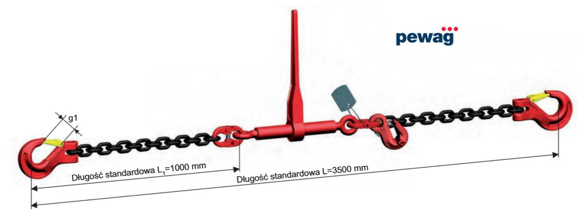 Odciąg łańcuchowy ZRS G80 - długość odciągu, zdolność mocowania LC, szerokość gardzieli haków w odciągu łańcuchowym