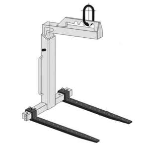 Uchwyt widłowy do pionowego transportu palet z ręcznym wyważaniem środka ciężkości typ UPW