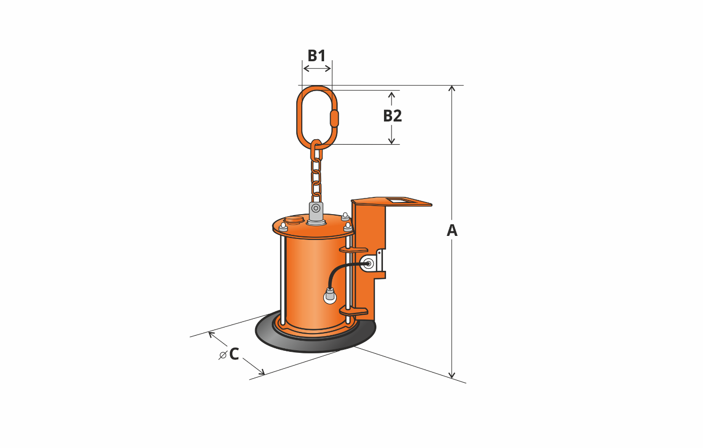 KLANER VMS 100-1 — oryginalny rysunek wymiarowy