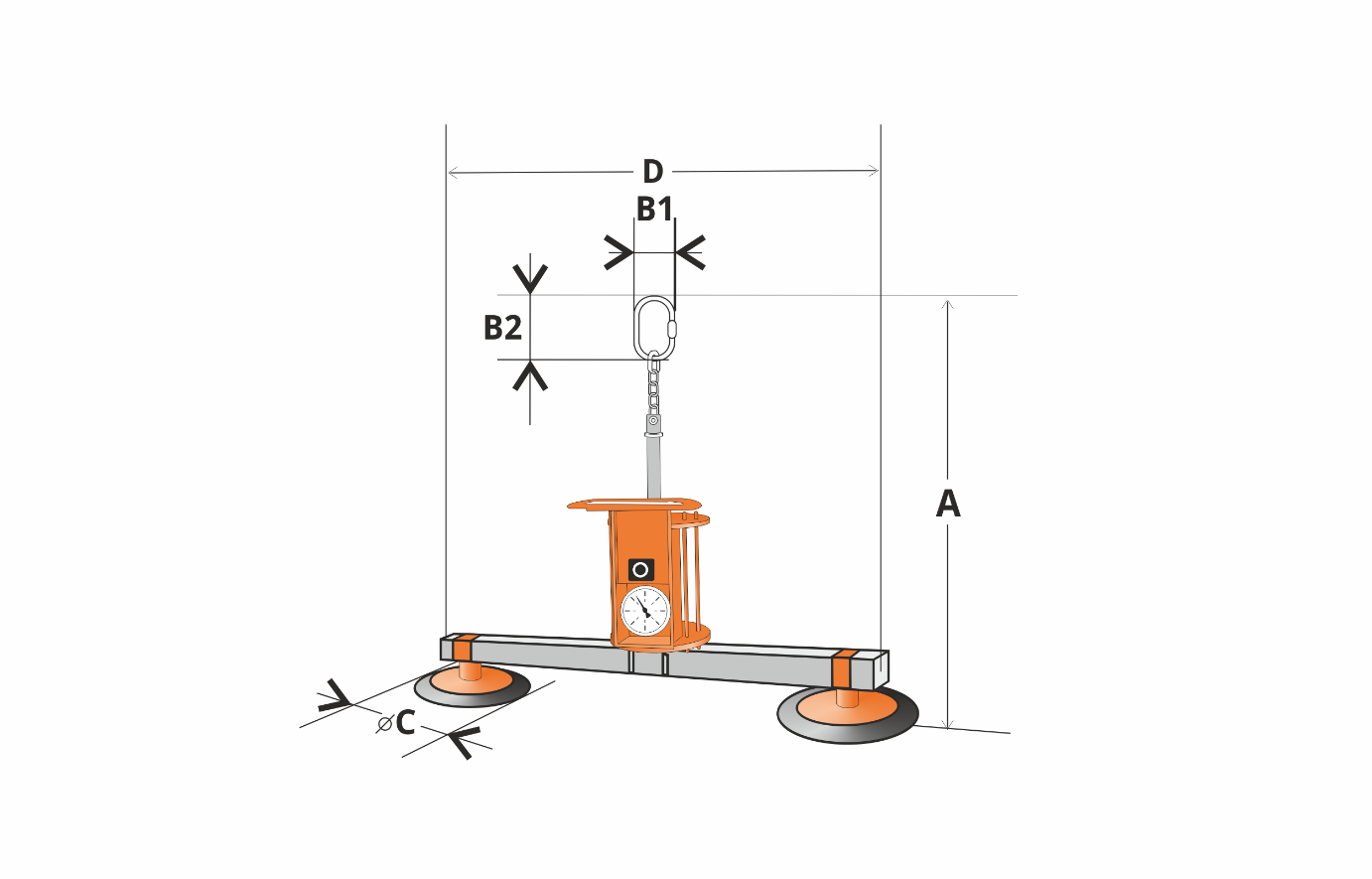 KLANER VMS 150-2 — oryginalny rysunek wymiarowy