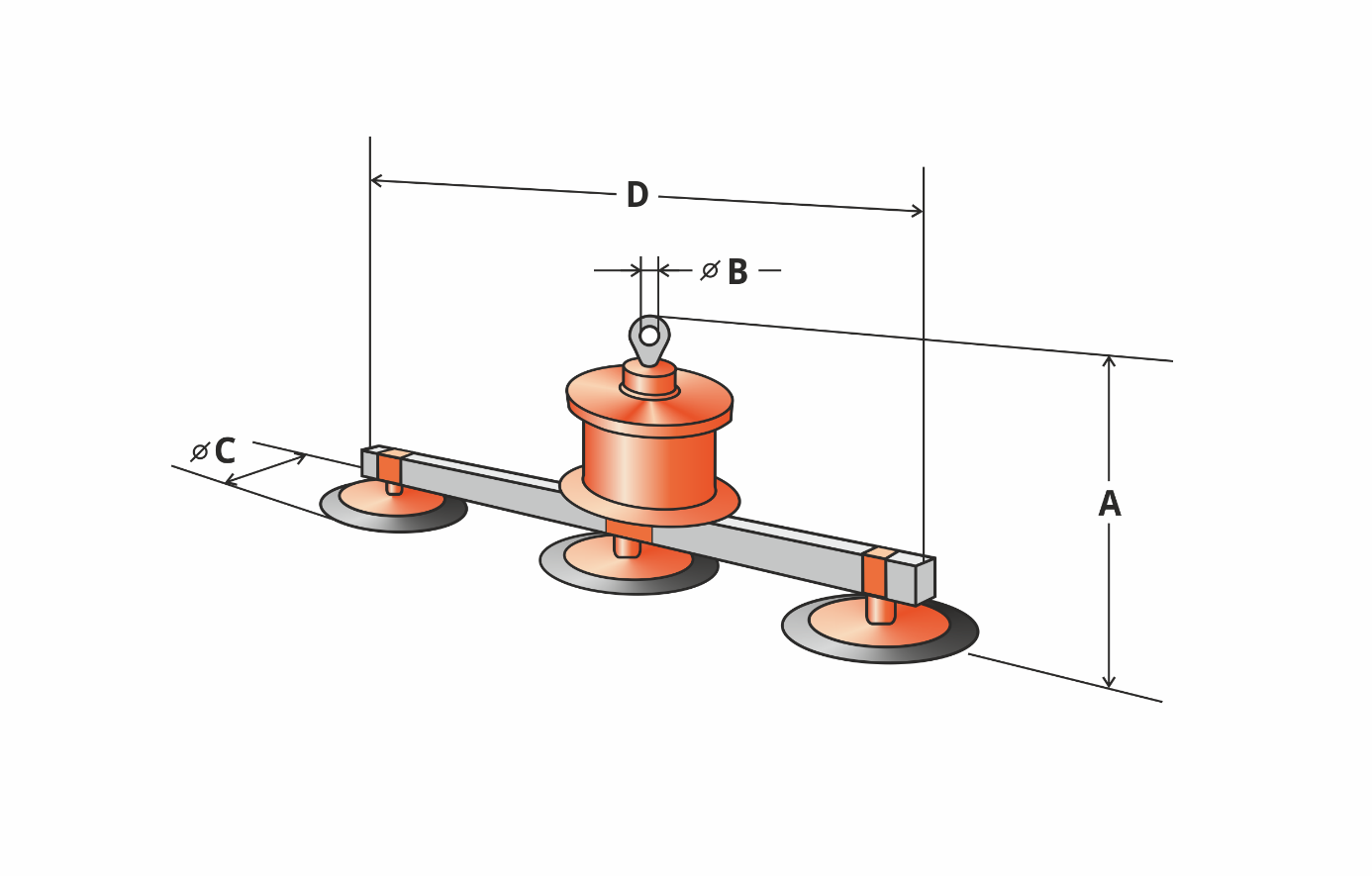 KLANER VMS 600-3 — oryginalny rysunek wymiarowy