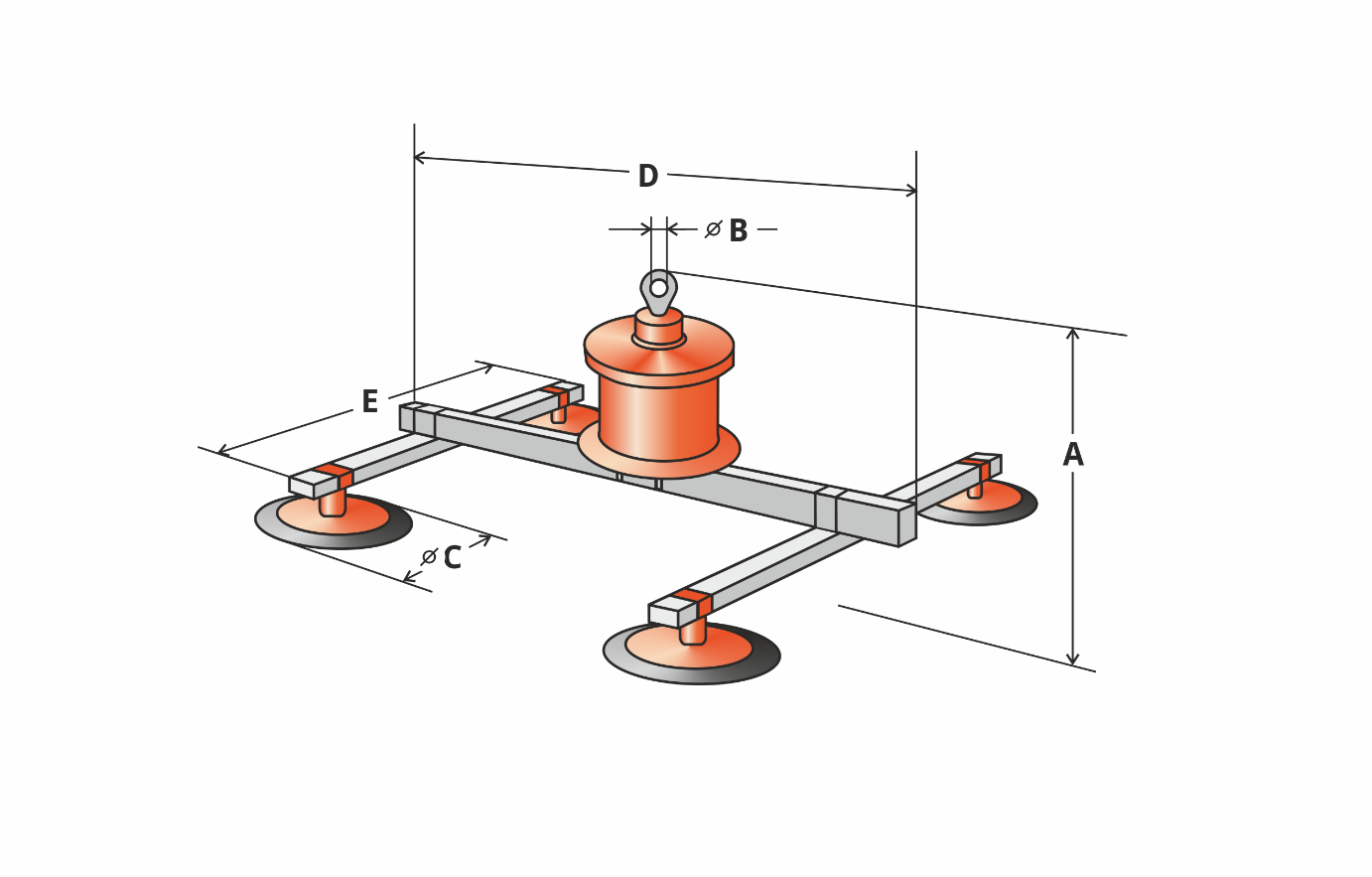KLANER VMS 600-4R — oryginalny rysunek wymiarowy