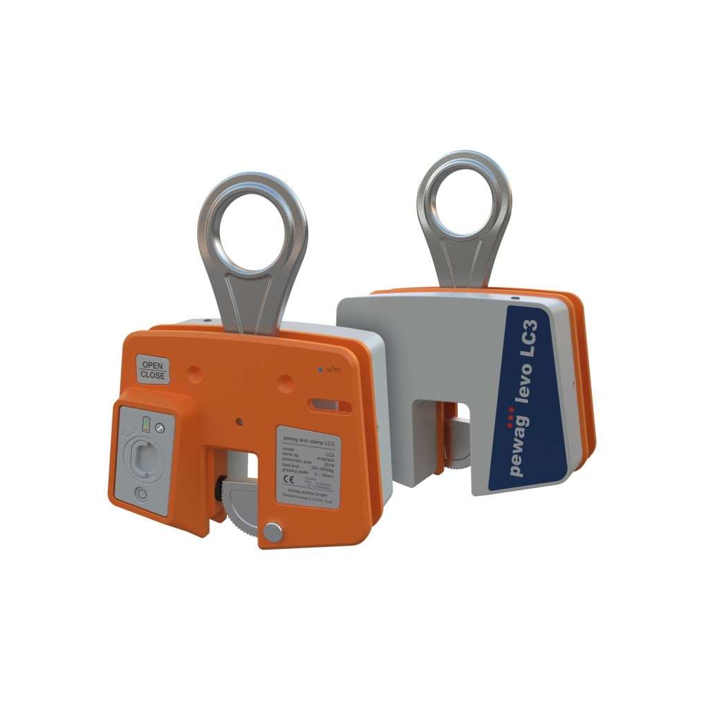 Uchwyt do pionowego podnoszenia blach pewag levo LC3, zdalne otwieranie i zamykanie, DOR 3 t